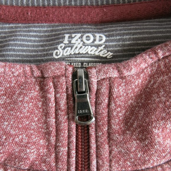 Izod Saltwater Relaxed Classics Half Zip Long Sleeve Sweatshirt - Size Large - Picture 6 of 8